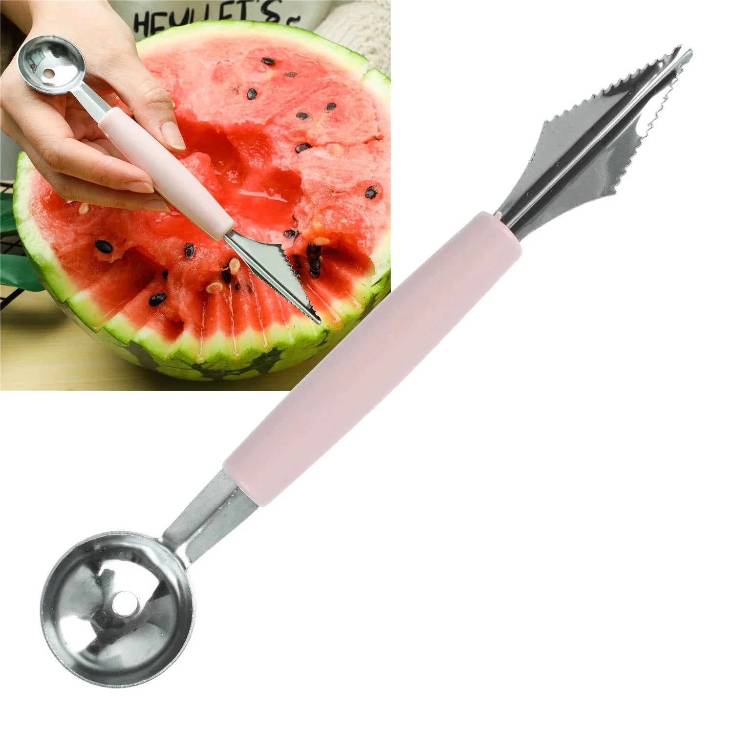 Watermelon Cutter Knife Stainless Steel Windmill Design Easy Cut Watermelon Piece Kitchen Gadget Salad Fruit Slicer Cutter Tools